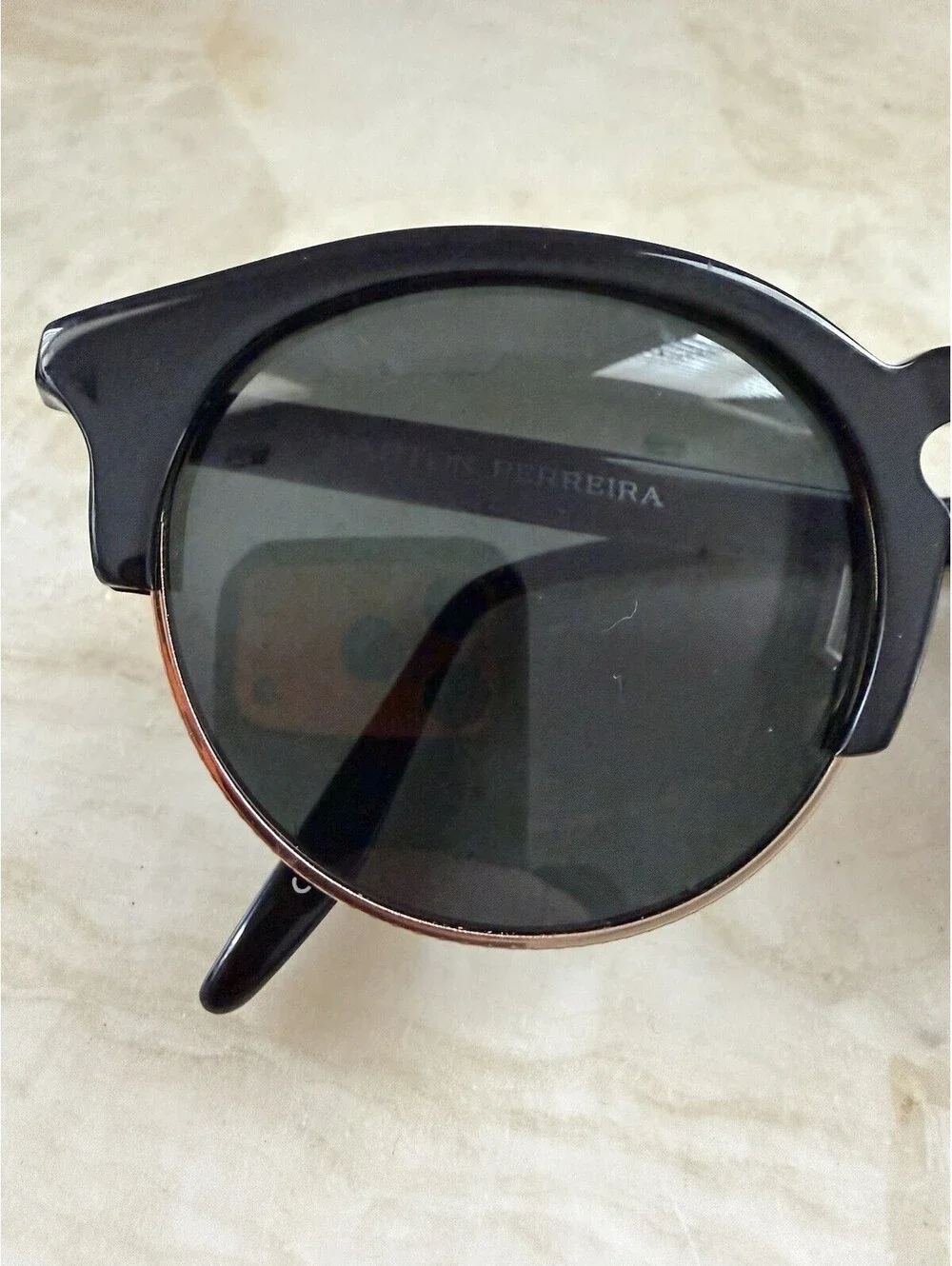 Barton Perreira Griffin Sunglasses Black Gold Made in Japan Round Handcrafted